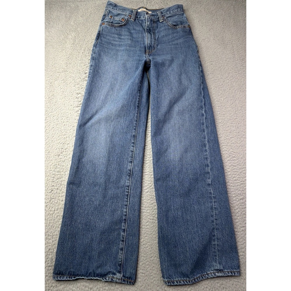 Levis Jeans Womens Size 26 Ribcage Big E Wide Leg Inseam 29" High Rise Premium